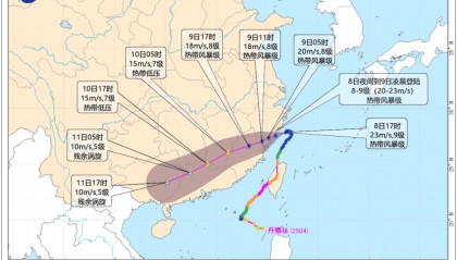 湖南气象发布:大暴雨!10级雷暴大风!台风“丹娜丝”路径奇特,今晚影响湖南